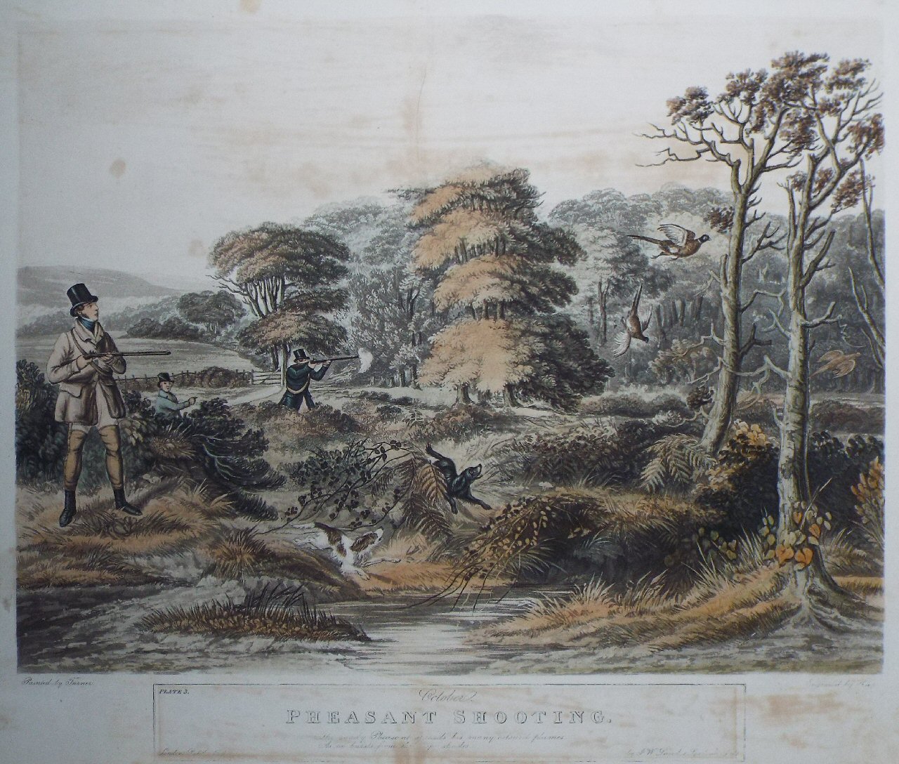 Aquatint - October Pheasant Shooting - Hunt